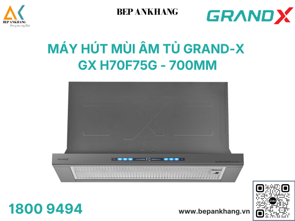 Hút mùi âm tủ Grand X GX H70F75G - Made in Malaysia